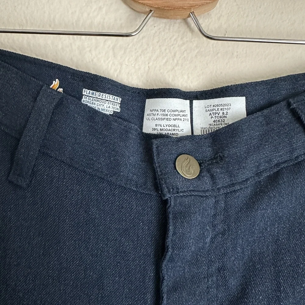 LAPCO FR Work Pants Mens 40x32 Navy Blue Flame Resistant Tecasafe One CAT 2